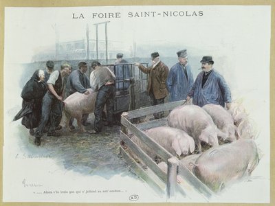 The Saint-Nicolas Fair in Evreux, early 20th century by Louis Remy Sabattier